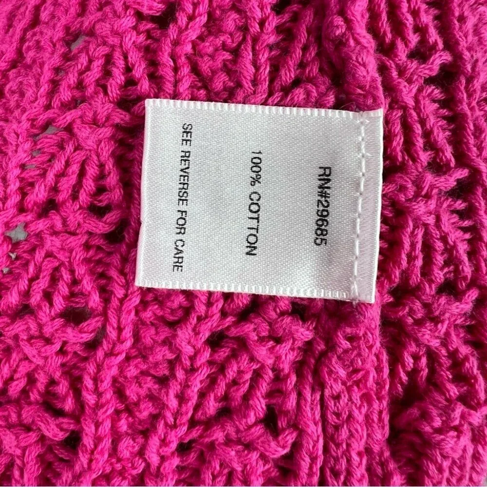 Pendleton cardigan sweater knit crochet knitted Fuchsia Cable button up top